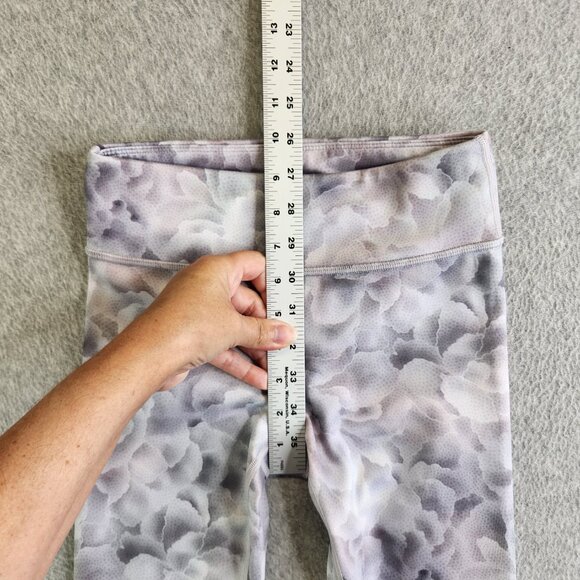Athleta Leggings Girls L Gray Rose High Rise Printed Chit Chat Tight Ankle - Picture 7 of 12